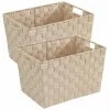 WENKO Panier Salle De Bain Adria M, Rangement Salle De Bain Avec Poignées De Transport, Lot De 2, Polypropylène, 35x25,5x22 Cm, Beige -Petit rangement Soldes Magasin 18941221 1