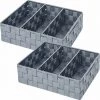 WENKO Organiseur Salle De Bain Adria, Rangement Salle De Bain 3 Compartiments, Lot De 2, Polypropylène, 32x21x10 Cm, Gris