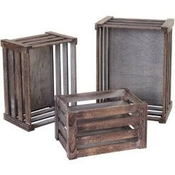 Set De 3 Paniers En Bois HHG-804 ~ Brun Shabby 9 Set De 3 Paniers En Bois HHG-804 ~ Brun Shabby -Petit rangement Soldes Magasin 18944523 3