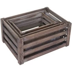 Set De 3 Paniers En Bois HHG-804 ~ Brun Shabby 10 Set De 3 Paniers En Bois HHG-804 ~ Brun Shabby -Petit rangement Soldes Magasin 18944523 4