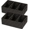 WENKO Organiseur Salle De Bain Adria, Rangement Salle De Bain 3 Compartiments, Lot De 2, Polypropylène, 32x21x10 Cm, Noir