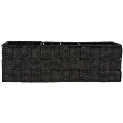 WENKO Organiseur Salle De Bain Adria, Rangement Salle De Bain 3 Compartiments, Lot De 2, Polypropylène, 32x21x10 Cm, Noir -Petit rangement Soldes Magasin 18962582 5