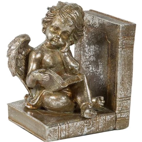 BISCOTTINI Paire De Serrelvires Ange Dessiné En Résine D'or Vieilli L13xPR12,5xH16 Cm Cq. 5 BISCOTTINI Paire De Serrelvires Ange Dessiné En Résine D'or Vieilli L13xPR12,5xH16 Cm Cq. – Image 3