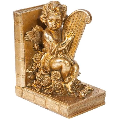 BISCOTTINI Paire De Serrelvires Ange Dessiné En Résine D'or Vieilli ARPA 4 BISCOTTINI Paire De Serrelvires Ange Dessiné En Résine D'or Vieilli ARPA – Image 2