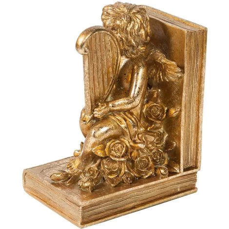 BISCOTTINI Paire De Serrelvires Ange Dessiné En Résine D'or Vieilli ARPA 5 BISCOTTINI Paire De Serrelvires Ange Dessiné En Résine D'or Vieilli ARPA – Image 3