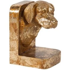 BISCOTTINI Paire De Serrelivres Chien Dessiné En Résine Or Vieilli L12xPR11xH16 Cm Cq. 9 BISCOTTINI Paire De Serrelivres Chien Dessiné En Résine Or Vieilli L12xPR11xH16 Cm Cq. -Petit rangement Soldes Magasin 19007146 4