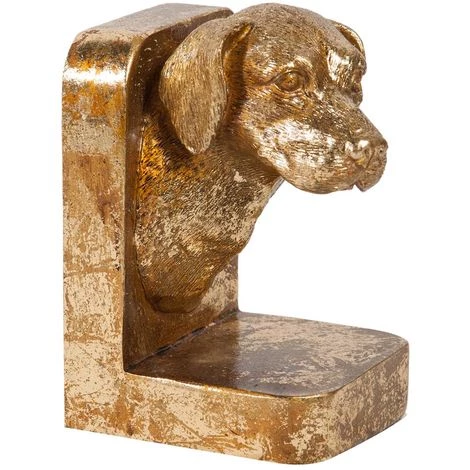 BISCOTTINI Paire De Serrelivres Chien Dessiné En Résine Or Vieilli L12xPR11xH16 Cm Cq. 6 BISCOTTINI Paire De Serrelivres Chien Dessiné En Résine Or Vieilli L12xPR11xH16 Cm Cq. – Image 4
