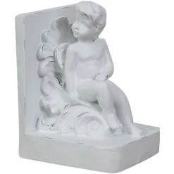 BISCOTTINI Paire De Serrelvires Ange Dessiné En Résine Finition Blanche Vieillie L11xPR10xH16 Cm Cad. -Petit rangement Soldes Magasin 19007570 3