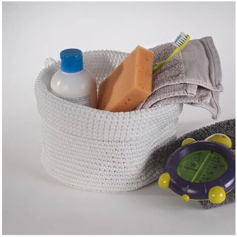 CASAME Panier Rond Maille Crochet Blanc Grand Modèle - Casâme - Blanc 4 CASAME Panier Rond Maille Crochet Blanc Grand Modèle - Casâme - Blanc – Image 2