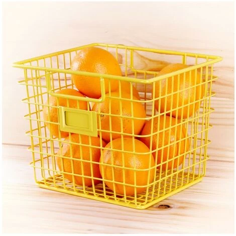 CASAME Panier De Rangement Filaire Carré Jaune - Casâme - Jaune 4 CASAME Panier De Rangement Filaire Carré Jaune - Casâme - Jaune – Image 2