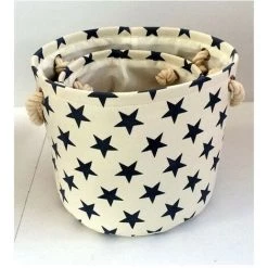 CASAME Lot De 2 Paniers En Toile Motif Constellation - Casâme - Blanc -Petit rangement Soldes Magasin 19293029 4