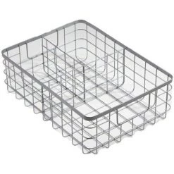 CASAME Panier Filaire Gris 3 Compartiments Métal - Casâme - Gris Clair