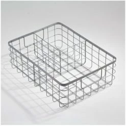 CASAME Panier Filaire Gris 3 Compartiments Métal - Casâme - Gris Clair -Petit rangement Soldes Magasin 19293058 3