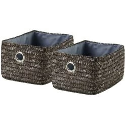 CASAME Lot De 4 Tiroirs En Paille Tressé Gris Foncé - Casâme - Taupe