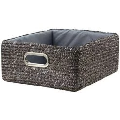 CASAME Lot De 4 Tiroirs En Paille Tressé Gris Foncé - Casâme - Taupe -Petit rangement Soldes Magasin 19293089 4