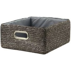 CASAME Lot De 4 Tiroirs En Paille Tressé Gris Foncé - Casâme - Taupe -Petit rangement Soldes Magasin 19293089 5