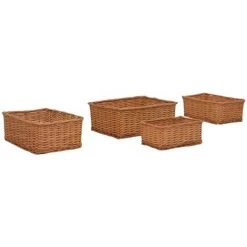 Ensemble De Paniers Empilables 4 Pcs Marron Saule VidaXL
