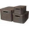 KETER CURVER | Bacs De Rangement STYLE L M S + Couvercles, Marron -Petit rangement Soldes Magasin 19353737 1