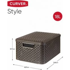 KETER CURVER | Bacs De Rangement STYLE L M S + Couvercles, Marron -Petit rangement Soldes Magasin 19353737 3