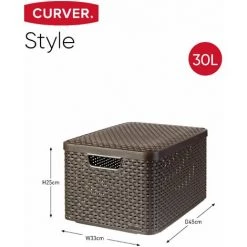 KETER CURVER | Bacs De Rangement STYLE L M S + Couvercles, Marron -Petit rangement Soldes Magasin 19353737 4