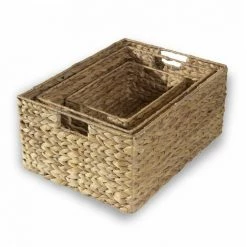 CASAME Paniers En Jacinthe D'eau Avec Armature Métal - Lot De 3 - Casâme - Marron 8 CASAME Paniers En Jacinthe D'eau Avec Armature Métal - Lot De 3 - Casâme - Marron -Petit rangement Soldes Magasin 19856556 3