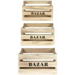 ALTOBUY BAZAR - Lot De 3 Cagettes Gigognes Naturelles - Naturel