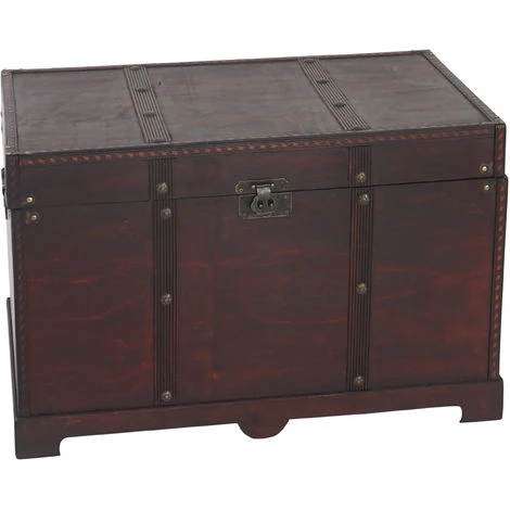 HHG Coffre Bois De Décoration Malle Au Trésor Valence Aspect Antiquité, 49x77x47cm ~ Carré 3 HHG Coffre Bois De Décoration Malle Au Trésor Valence Aspect Antiquité, 49x77x47cm ~ Carré