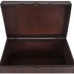 HHG Coffre Bois De Décoration Malle Au Trésor Valence Aspect Antiquité, 49x77x47cm ~ Carré 10 HHG Coffre Bois De Décoration Malle Au Trésor Valence Aspect Antiquité, 49x77x47cm ~ Carré -Petit rangement Soldes Magasin 20334132 4