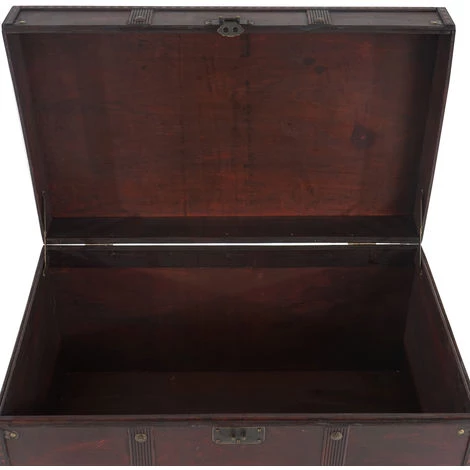 HHG Coffre Bois De Décoration Malle Au Trésor Valence Aspect Antiquité, 49x77x47cm ~ Carré 6 HHG Coffre Bois De Décoration Malle Au Trésor Valence Aspect Antiquité, 49x77x47cm ~ Carré – Image 4