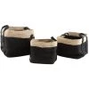 AUBRY GASPARD Corbeilles De Rangement Carrées En Jute (Lot De 3) Multicolore - Noir