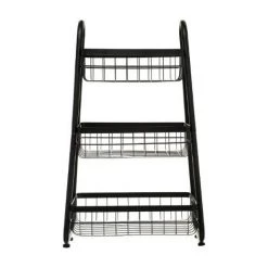 Desserte 3 Paniers En Métal Noire H75 Five -Petit rangement Soldes Magasin 22796722 2