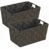 WENKO® WENKO Panier salle de bain avec Poignée Adria S, Petite Boite De Rangement Salle De Bain, Lot De 2, Polypropylène, 30x20x15 Cm, marron -Petit rangement Soldes Magasin 22918746 1