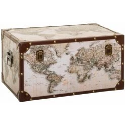 ATMOSPHERA Malle Mappemonde Loft X 4 - Multicouleurs -Petit rangement Soldes Magasin 22965469 5