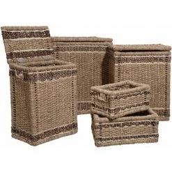 ATMOSPHERA Paniers Rectangulaires X 5 - Marron -Petit rangement Soldes Magasin 22965870 5