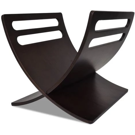 Topdeal Porte-revue En Bois Marron 4 Topdeal Porte-revue En Bois Marron – Image 2