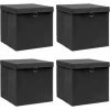 Boîtes De Rangement Avec Couvercle 4 Pcs Noir 32x32x32 Cm Tissu VidaXL 1 Boîtes De Rangement Avec Couvercle 4 Pcs Noir 32x32x32 Cm Tissu VidaXL -Petit rangement Soldes Magasin 23440952 1