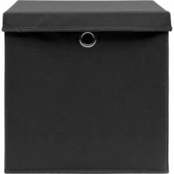 Boîtes De Rangement Avec Couvercle 4 Pcs Noir 32x32x32 Cm Tissu VidaXL 9 Boîtes De Rangement Avec Couvercle 4 Pcs Noir 32x32x32 Cm Tissu VidaXL -Petit rangement Soldes Magasin 23440952 3