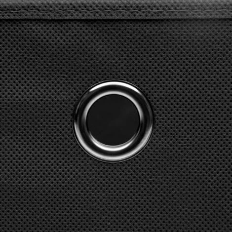 Boîtes De Rangement Avec Couvercle 4 Pcs Noir 32x32x32 Cm Tissu VidaXL 7 Boîtes De Rangement Avec Couvercle 4 Pcs Noir 32x32x32 Cm Tissu VidaXL – Image 5