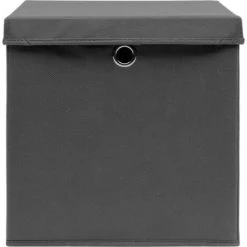 VidaXL Boîtes De Rangement Avec Couvercles 4 Pcs Gris 32x32x32cm Tissu - Gris -Petit rangement Soldes Magasin 23538178 4
