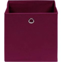 VidaXL Boîtes De Rangement 4 Pcs Rouge Foncé 32x32x32 Cm Tissu - Rouge -Petit rangement Soldes Magasin 23538212 3