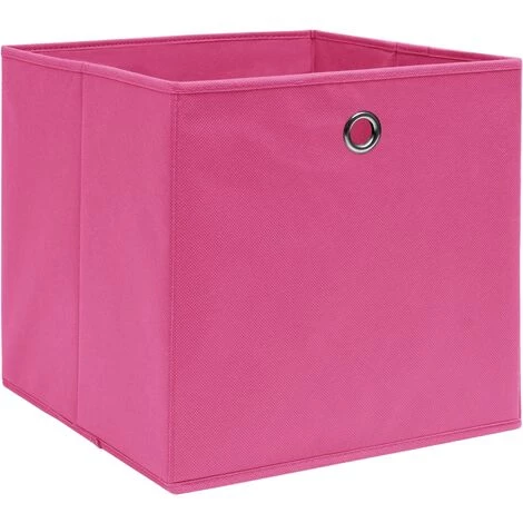 VidaXL Boîtes De Rangement 4 Pcs Rose 32x32x32 Cm Tissu - Rose 4 VidaXL Boîtes De Rangement 4 Pcs Rose 32x32x32 Cm Tissu - Rose – Image 2