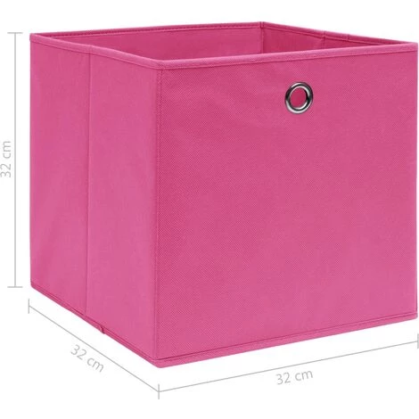 VidaXL Boîtes De Rangement 4 Pcs Rose 32x32x32 Cm Tissu - Rose 7 VidaXL Boîtes De Rangement 4 Pcs Rose 32x32x32 Cm Tissu - Rose – Image 5