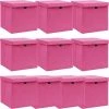 VidaXL Boîtes De Rangement Avec Couvercles 10pcs Rose 32x32x32cm Tissu - Rose -Petit rangement Soldes Magasin 23538264 1