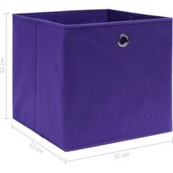 VidaXL Boîtes De Rangement 4 Pcs Violet 32x32x32 Cm Tissu - Pourpre -Petit rangement Soldes Magasin 23538287 5