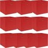 VidaXL Boîtes De Rangement 10 Pcs Rouge 32x32x32 Cm Tissu - Rouge -Petit rangement Soldes Magasin 23538344 1