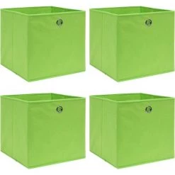 VidaXL Boîtes De Rangement 4 Pcs Vert 32x32x32 Cm Tissu - Vert
