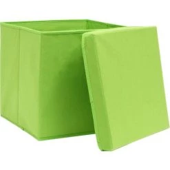 Boîtes De Rangement Avec Couvercles 4 Pcs Vert 32x32x32cm Tissu VidaXL 9 Boîtes De Rangement Avec Couvercles 4 Pcs Vert 32x32x32cm Tissu VidaXL -Petit rangement Soldes Magasin 23538403 3