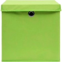 Boîtes De Rangement Avec Couvercles 4 Pcs Vert 32x32x32cm Tissu VidaXL 10 Boîtes De Rangement Avec Couvercles 4 Pcs Vert 32x32x32cm Tissu VidaXL -Petit rangement Soldes Magasin 23538403 4