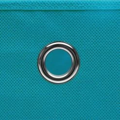 VidaXL Boîtes De Rangement Et Couvercles 10 Pcs Bleu 32x32x32 Cm Tissu - Bleu -Petit rangement Soldes Magasin 23538469 5