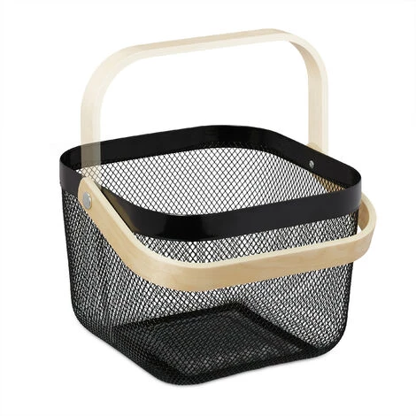 Relaxdays Panier Rangement, Avec Anse, Pour Vêtement, Décorations, Acier Et Bois, Panier à Ustensiles, HlP 17,5x26x24,5 6 Relaxdays Panier Rangement, Avec Anse, Pour Vêtement, Décorations, Acier Et Bois, Panier à Ustensiles, HlP 17,5x26x24,5 – Image 4